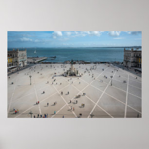 Affiche Carré du commerce d'en haut à Lisbonne, Portugal