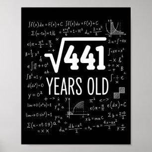 Affiche Carré Mathématique Racine 441 Ans, Math Intelligen