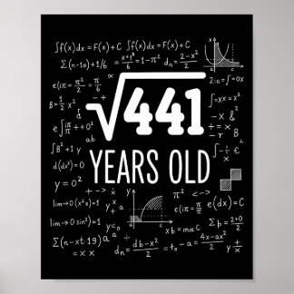 Affiche Carré Mathématique Racine 441 Ans, Math Intelligen