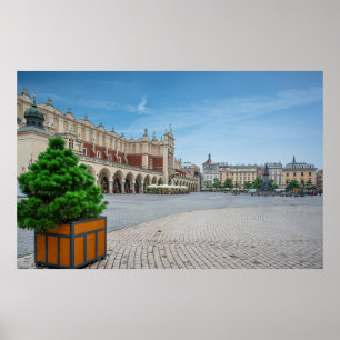 Affiche Carré principal dans la vieille ville de Cracovie,