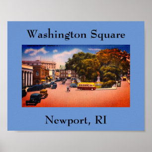 Affiche Carré vintage de Washington, Newport, Rhode Island