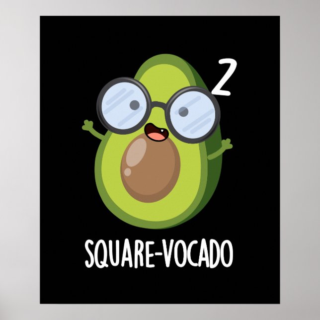 Affiche Carré-vocado Drôle Avocado Pun Dark BG (Devant)