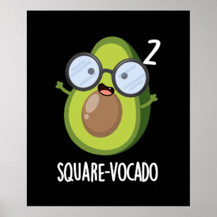 Affiche Carré-vocado Drôle Avocado Puns Dark BG
