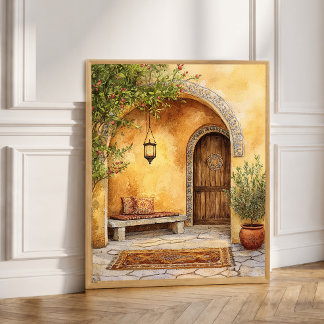 Affiche Carreau de cour d'architrave méditerranéen orné