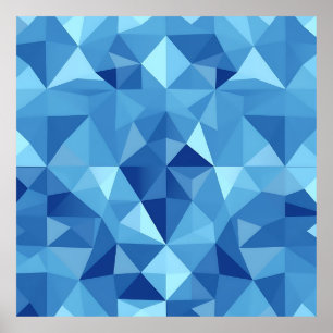 Affiche Carreau de mosaïque géométrique bleu motif