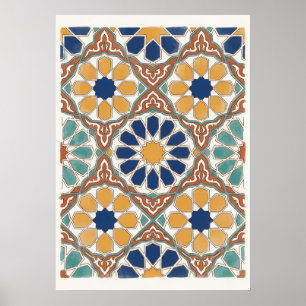 Affiche Carreau en étoile Zellige marocain Art de mosaïque