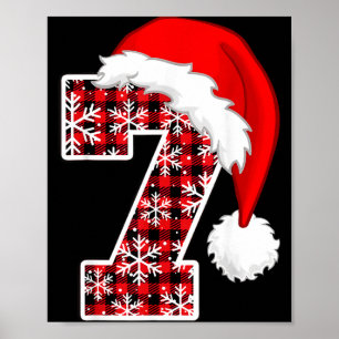 Affiche Carreaux 6 7 Six Sept Meme Noel Chapeau de Père No