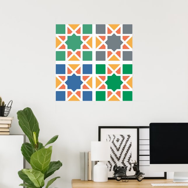 Affiche Carreaux Andalous 4 (Bureau à domicile)