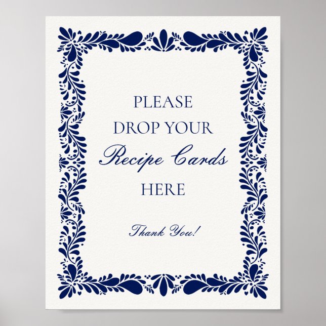 Affiche Carreaux bleu Talavera Espagnol Partager une recet (Devant)