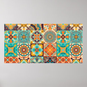 Affiche Carreaux colorés Azulejos. portugais traditionnel