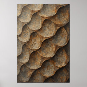 Affiche Carreaux de mosaïque incurvés Motif : Géométrie te