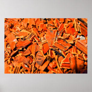 Affiche Carreaux de toit brique rouge panneaux de toit