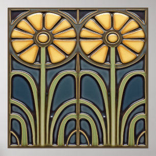 Affiche Carreaux de tournesols