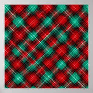 Affiche Carreaux diagonaux rouges et verts
