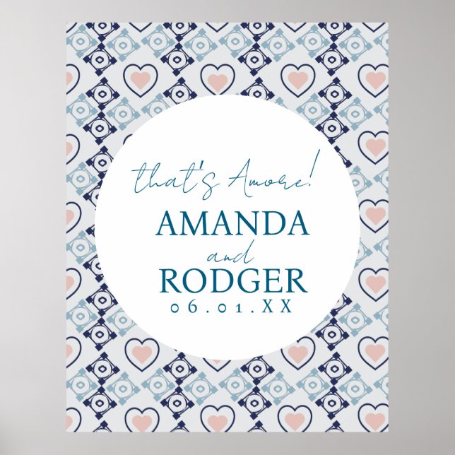 Affiche Carreaux et cœurs italiens That's Amore (Devant)