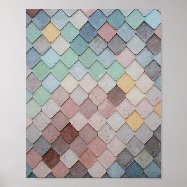 Affiche Carreaux multicolores (Devant)