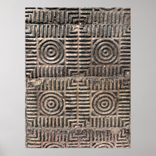 Affiche Carreaux Vintages rétro Pavés Béton Motifs Phot