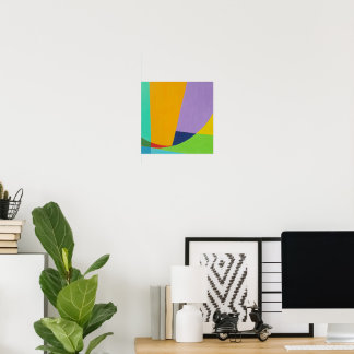 Affiche carrée de blocs géométriques minimalistes 