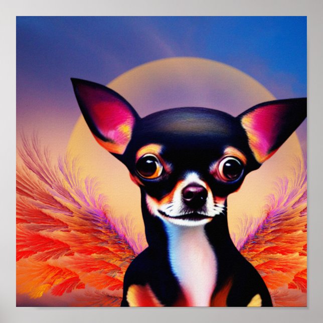 Affiche carrée de Chihuahua Ange (Devant)