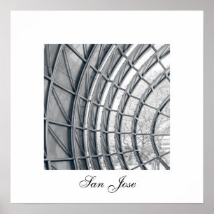 Affiche carrée, détail architectural noir et blanc
