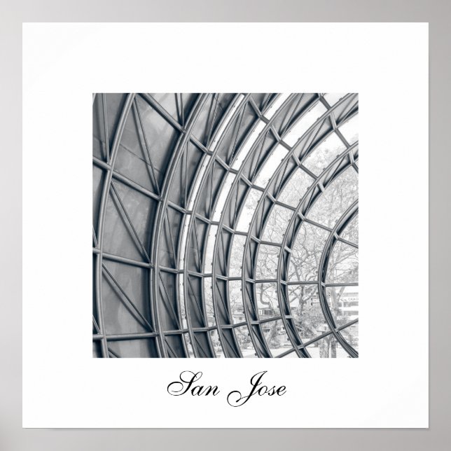 Affiche carrée, détail architectural noir et blanc (Devant)