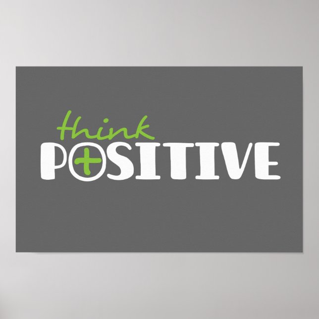 Affiche carrée graphique pense positif (Devant)