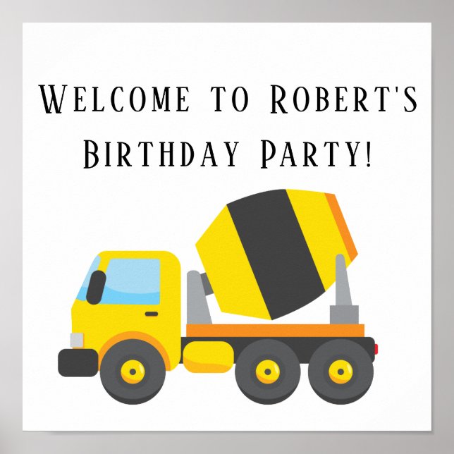 Affiche carrée pour fête d'anniversaire mélangeuse (Devant)