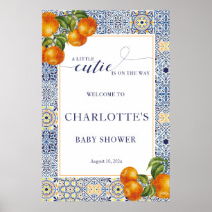 Affiche Carrelage de bienvenue pour Baby Shower Little Cut