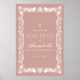 Affiche Carrelage Talavera rose Espagne Fiesta Baptême Bie