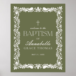 Affiche Carrelage Talavera Vert Espagne Fiesta Baptême Bie