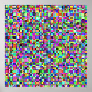 Affiche Carrés Abstraits Formes Motif multicolore
