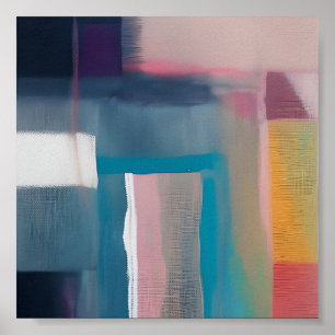 Affiche Carrés abstraits mélangés