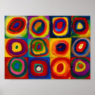 Affiche Carrés avec cercles, Abstraits, Wassily Kandinsky