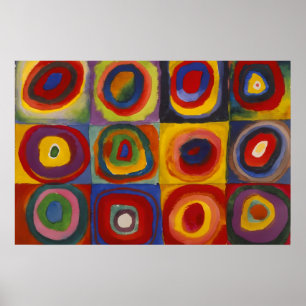 Affiche Carrés avec cercles concentriques