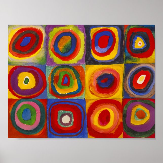 Affiche Carrés avec cercles concentriques | Kandinsky | (Devant)
