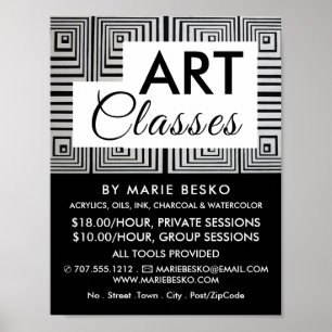 Affiche Carrés de Maze de voyage, Enseignant d'Art, Cours