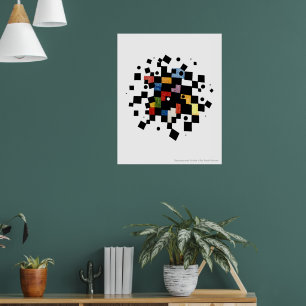 Affiche Carrés et Cercles Abstrait II