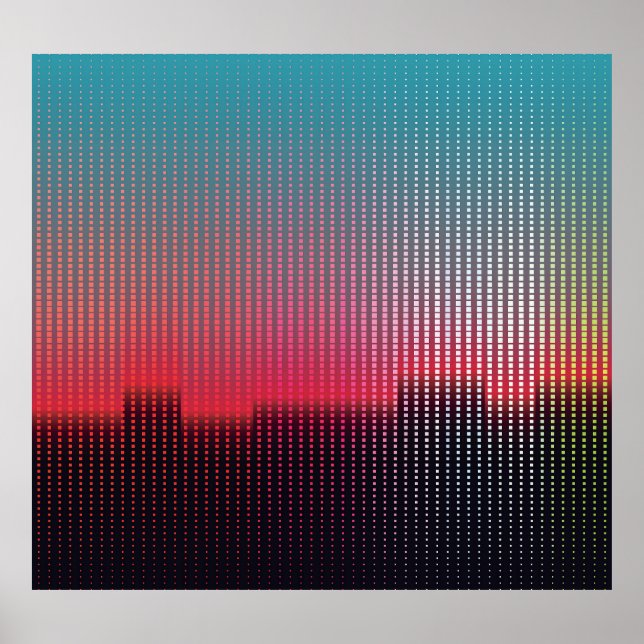 Affiche Carrés urbains numériques : flou futuriste. (Devant)