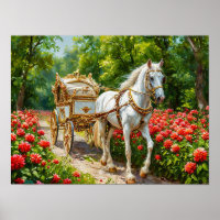 Carrosse blanc élégant romantique vintage