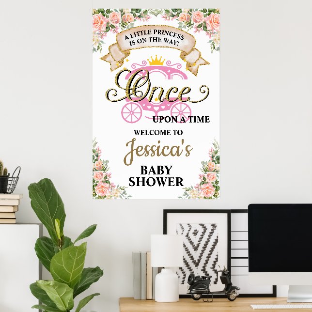 Affiche Carrosse de Princesse Il était une Fois Fille Bébé (Bureau à domicile)