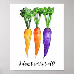 Affiche Carrot Kitchen Aquarelle Art Pun à imprimer