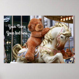 Affiche Carrousel avec ours en peluche