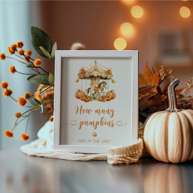 Affiche Carrousel d'automne devine combien de citrouilles  (Créateur téléchargé)