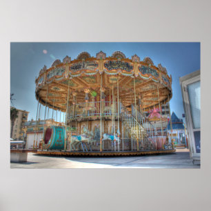 Affiche Carrousel extérieur fleuri