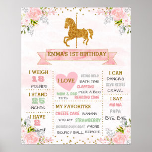 Affiche Carrousel jalon anniversaire imprimable