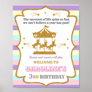 Affiche Carrousel signe de fête de bienvenue Pochette de c