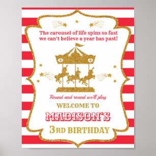 Affiche Carrousel signe de fête de bienvenue Pochette de c