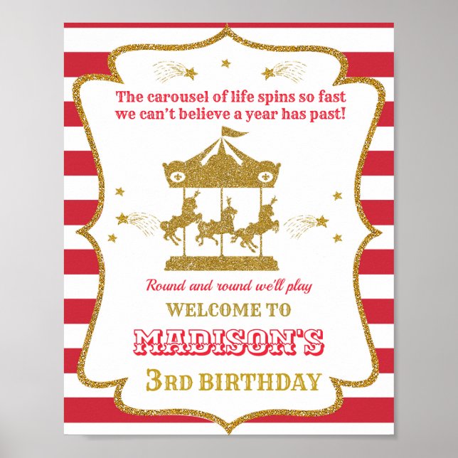 Affiche Carrousel signe de fête de bienvenue Pochette de c (Devant)