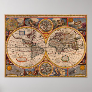 Affiche Carte 1651 du monde