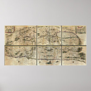 Affiche Carte 1662 de l'Israël Palestine de la Terre